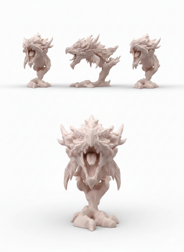Cabeza Decorativa Rathalos – Escultura 3D de Exhibición